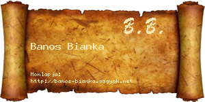 Banos Bianka névjegykártya